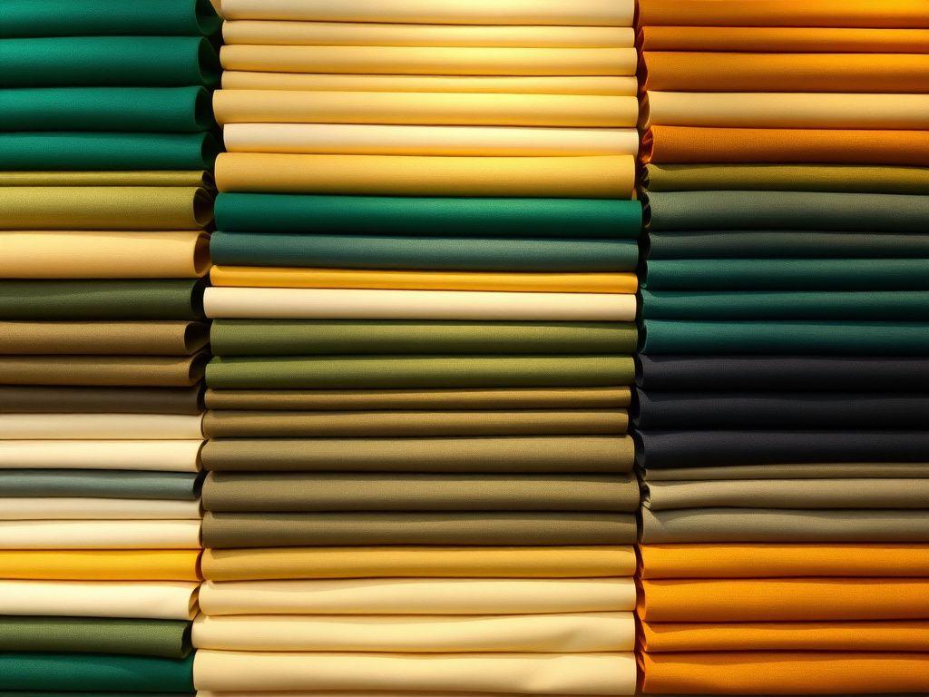 Wall of folded cloth bolts in the Ravel cloth library